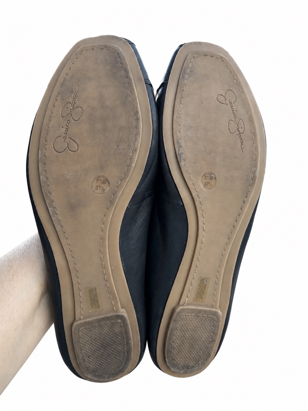 Jessica Simpson Leve Black Ballet Flats Square Toe Bow Size 7.5B - Picture 8 of 10